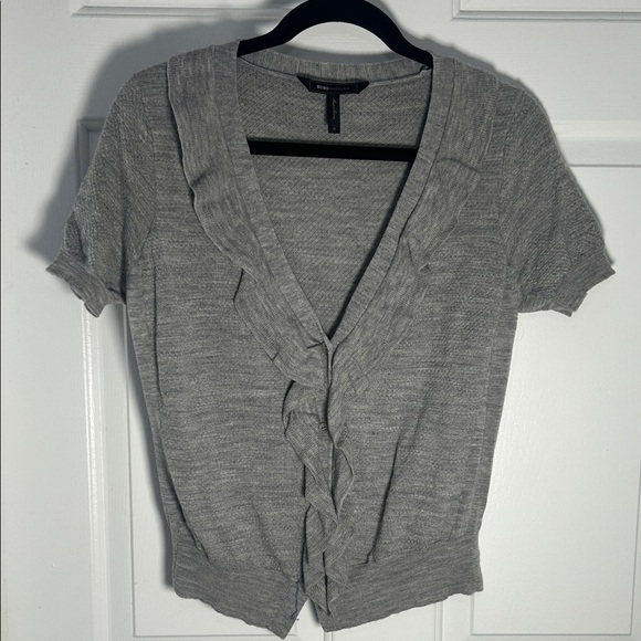BCBGMaxAzria Gray Ruffle Cardigan - Picture 8 of 8